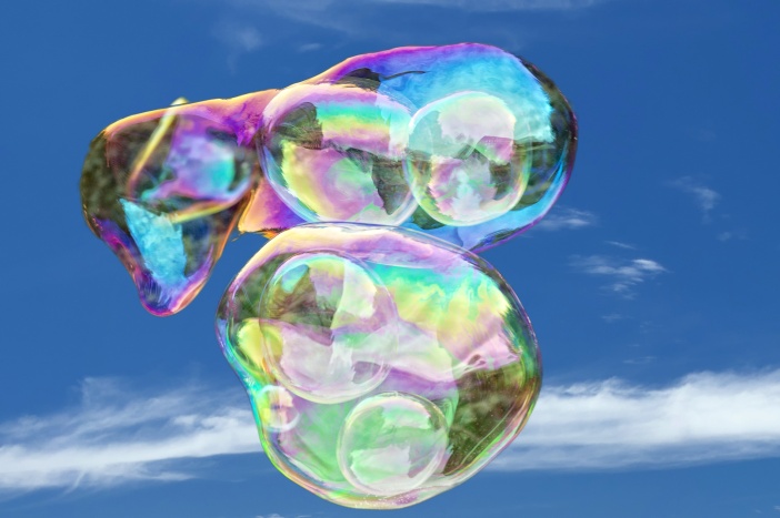 giant soap bubble rainbow colors